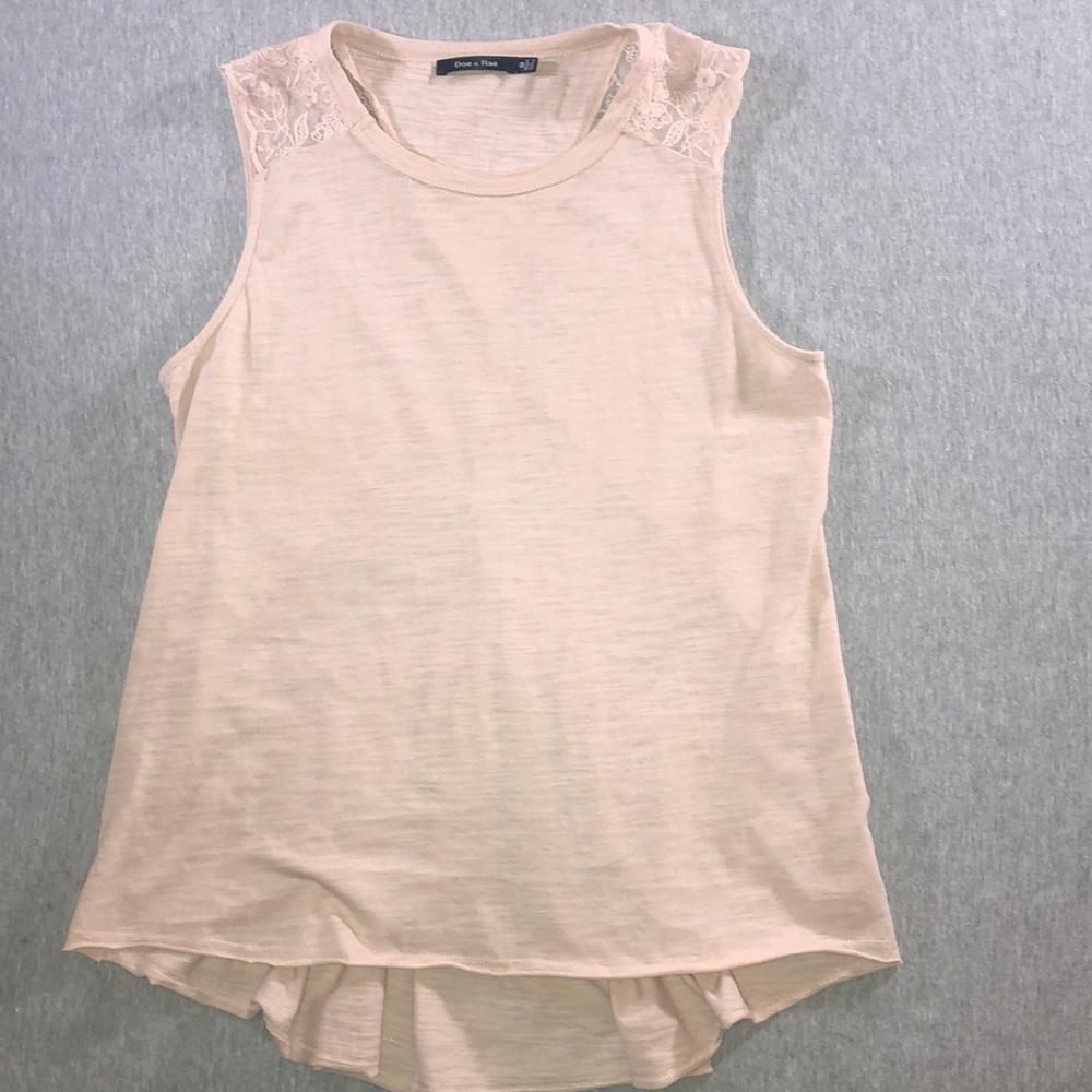 ~NWOT~ Doe & Rae Pink Lace Sleeveless Top - Picture 1 of 6